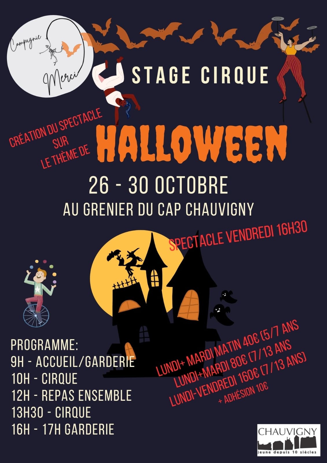 Affiche du Stage Halloween – création de spectacle
